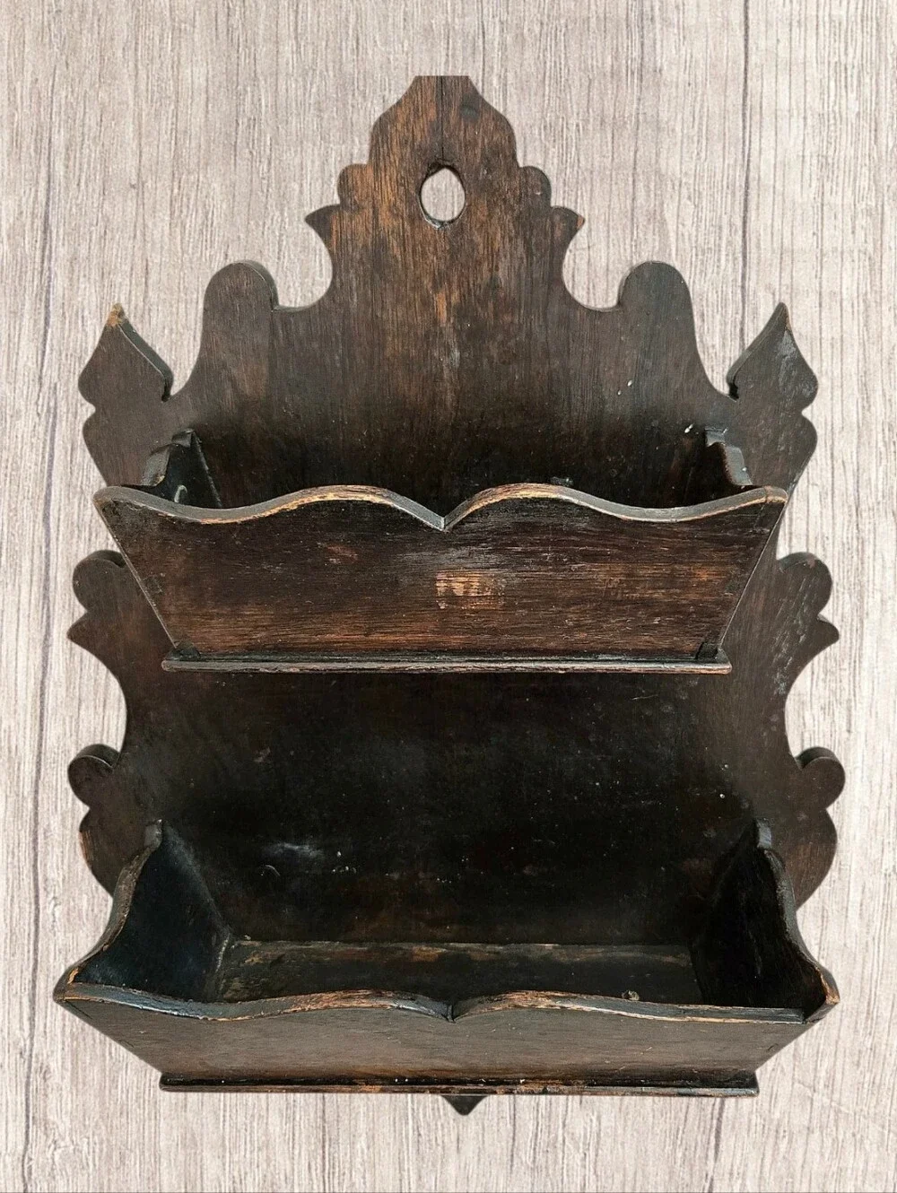 Antique Queen Anne Revival Double Box Wall Pocket Mail Kitchen Early 1900s